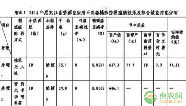 防控稻瘟病效果及綜合效益對比分析